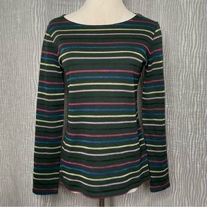 Boden long sleeve metallic stripe top